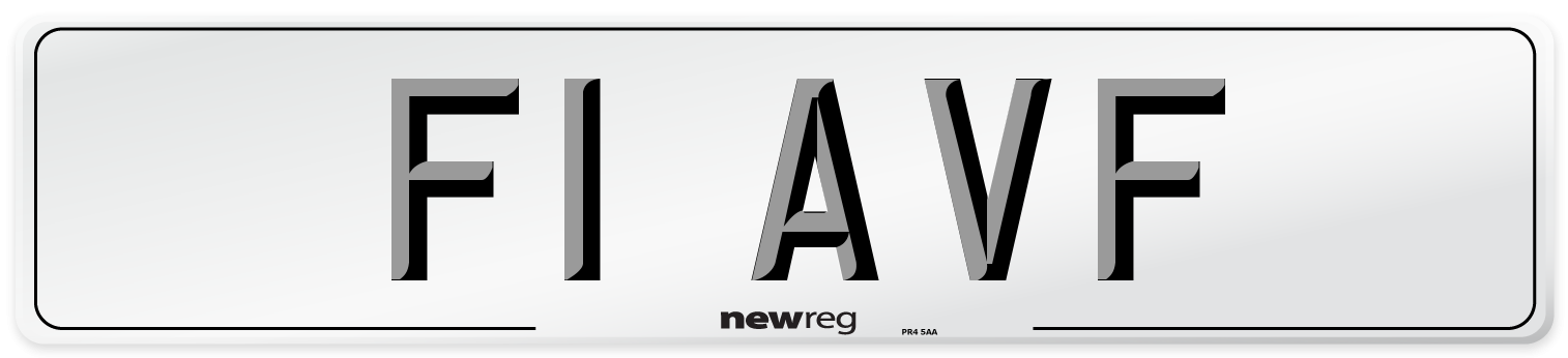 F1 AVF Number Plate from New Reg